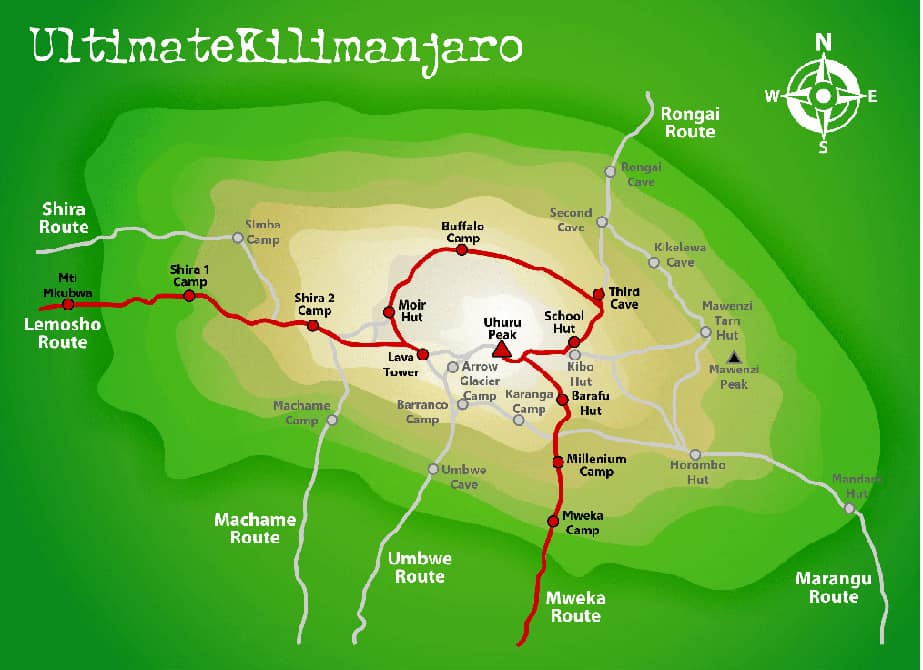 Shira Route map